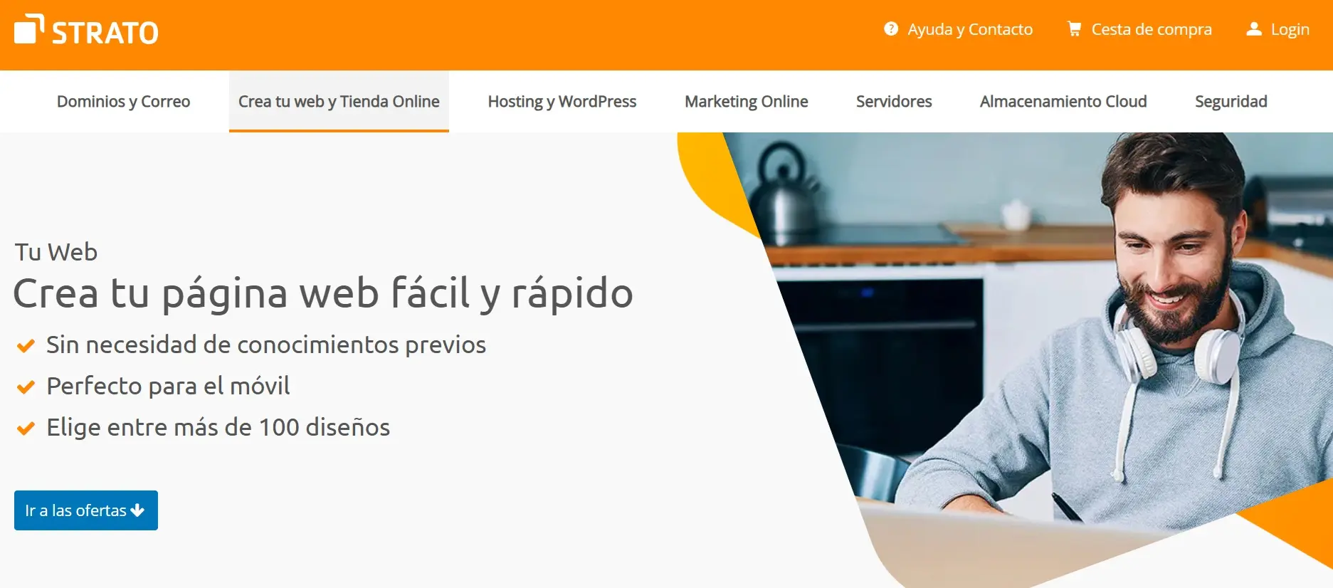 Página de inicio del creador de páginas web STRATO Imagen: Página de inicio del creador de páginas web STRATO