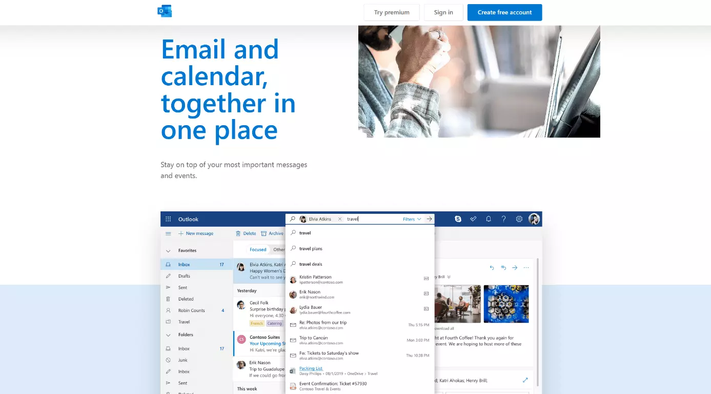 Imagen: Captura de pantalla de la página Outlook.com
