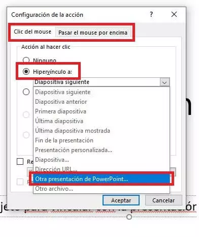 Imagen: PowerPoint 2016: configuración de la acción