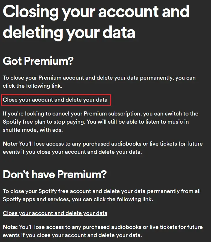 Eliminar tu cuenta de Spotify: cerrar tu cuenta y eliminar tus datos Imagen: Eliminar tu cuenta de Spotify: cerrar tu cuenta y eliminar tus datos