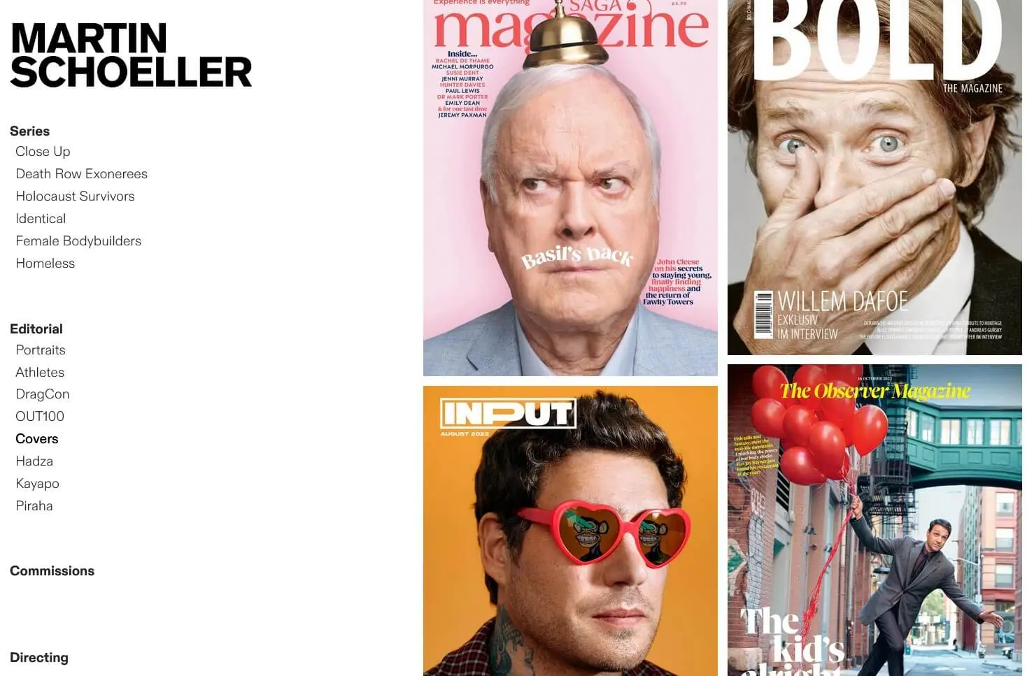 Página web del fotógrafo Martin Schoeller Imagen: Página web del fotógrafo Martin Schoeller