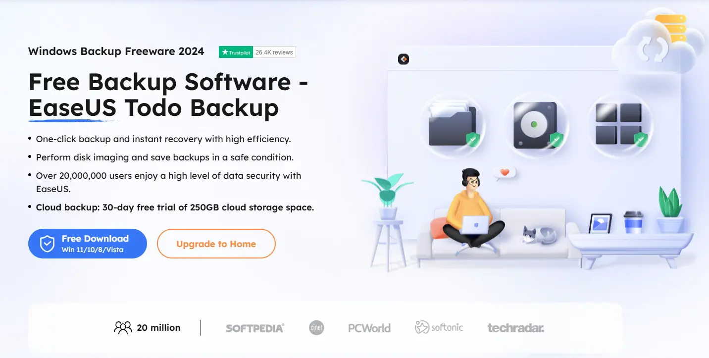 Imagen: Captura de pantalla de la página web de EaseUS Todo Backup Free