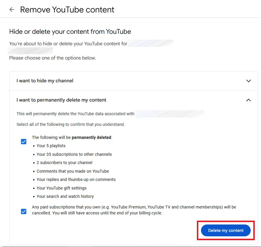 Imagen: Eliminar de forma definitiva el contenido de tu canal de YouTube