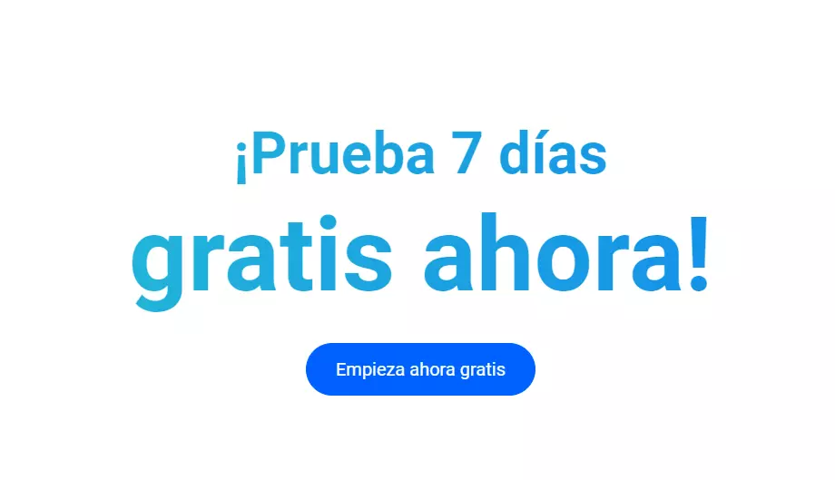CTA clásico en la parte media-baja: “Empieza ahora gratis”
