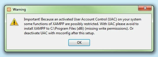 Imagen: Instalar XAMPP: desactivar el UAC