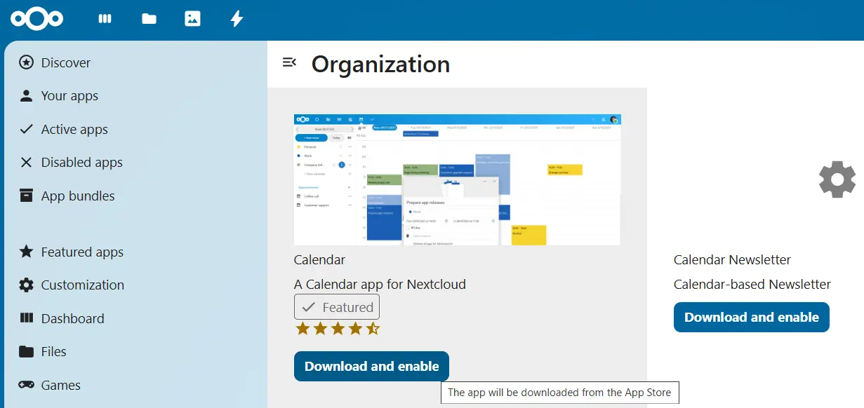 Nextcloud Calendar en la App Store de Nextcloud Imagen: Nextcloud Calendar en la App Store de Nextcloud