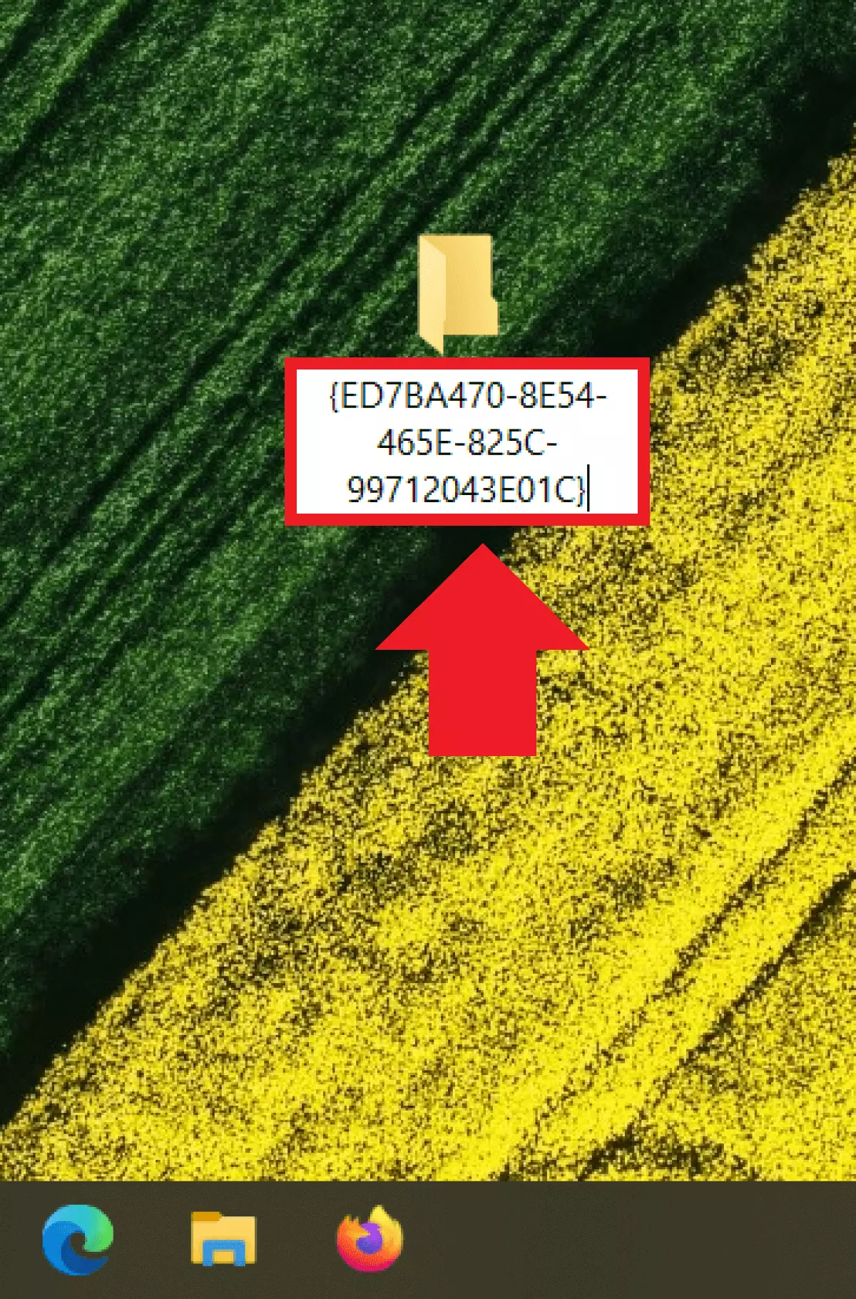 Imagen: Introducir el comando God Mode en Windows 10 como nombre de carpeta