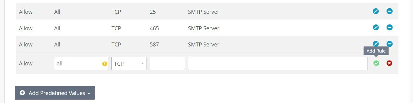 Imagen: IONOS Cloud Panel: añadir condición al cortafuegos