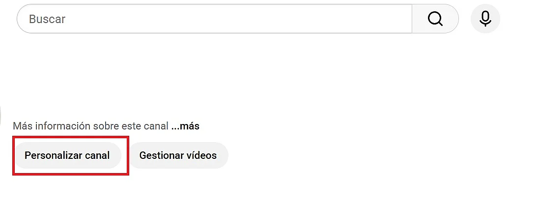 Imagen: Botón “Personalizar canal” en el menú del canal de YouTube