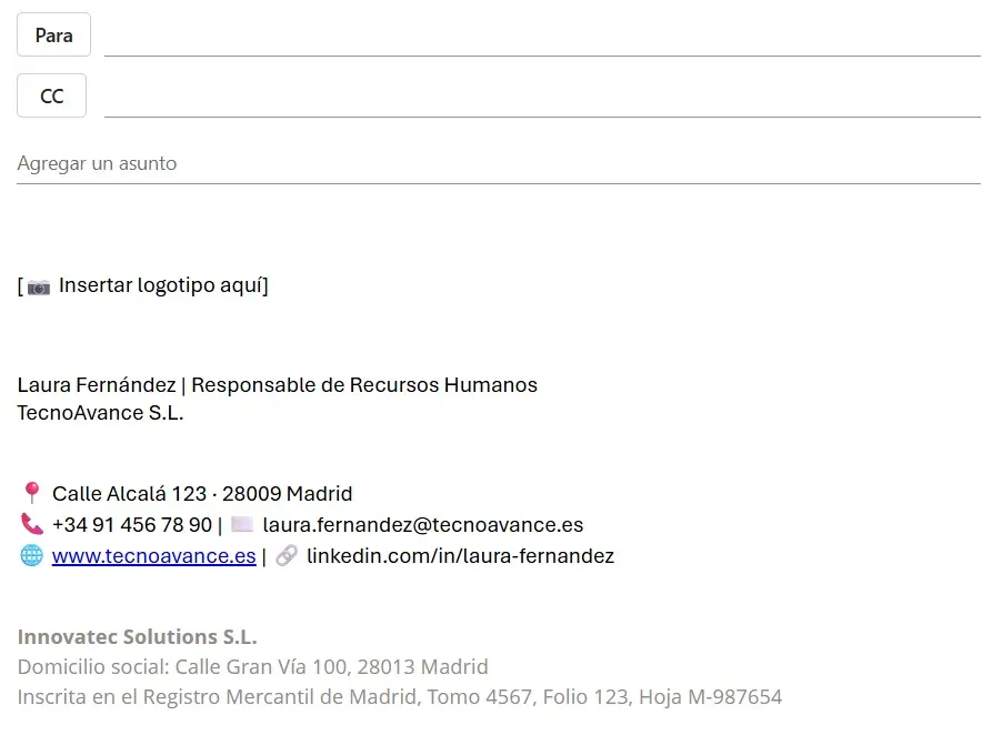 Imagen: Firma de correo electr&oacute;nico profesional: ejemplo de buen dise&ntilde;o