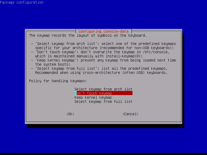 Imagen: Clonezilla Live: menú para seleccionar el formato de teclado