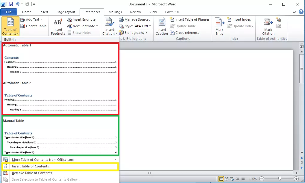 Imagen: Microsoft Word 2016: sugerencias de formato para índices predefinidos
