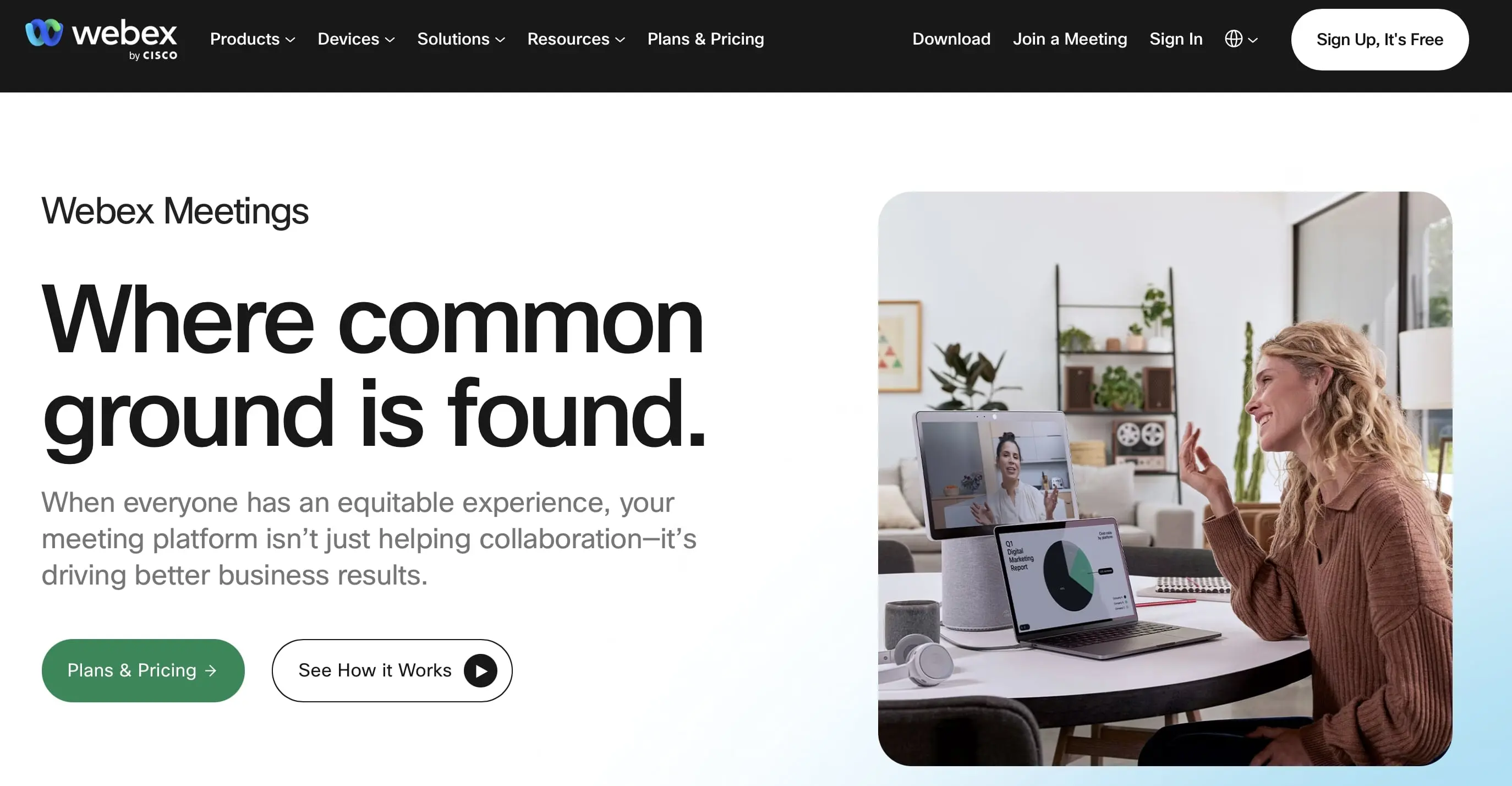 Imagen: Captura de pantalla de la p&aacute;gina web de Webex