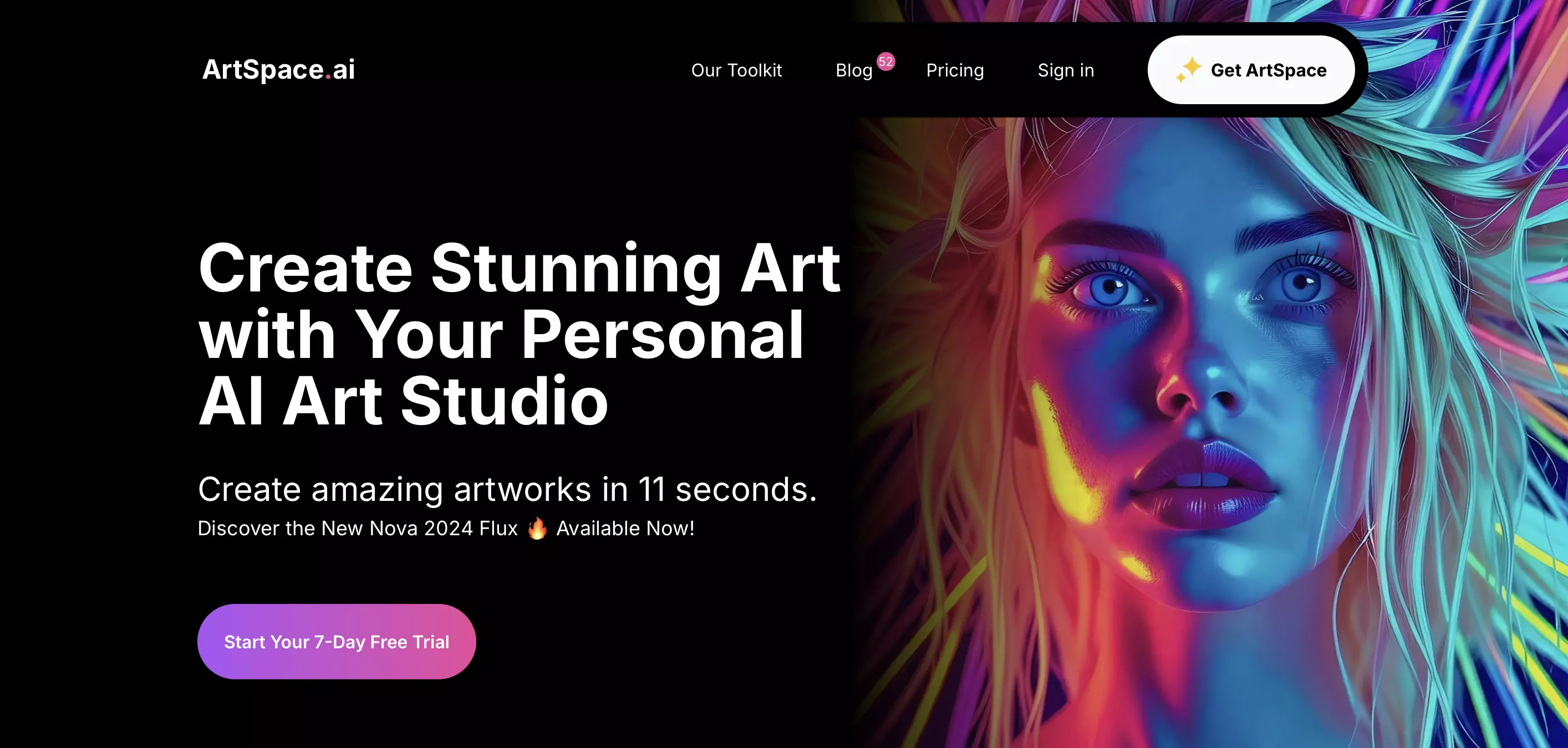 Captura de pantalla de la página web de ArtSpace.ai Imagen: Captura de pantalla de la página web de ArtSpace.ai