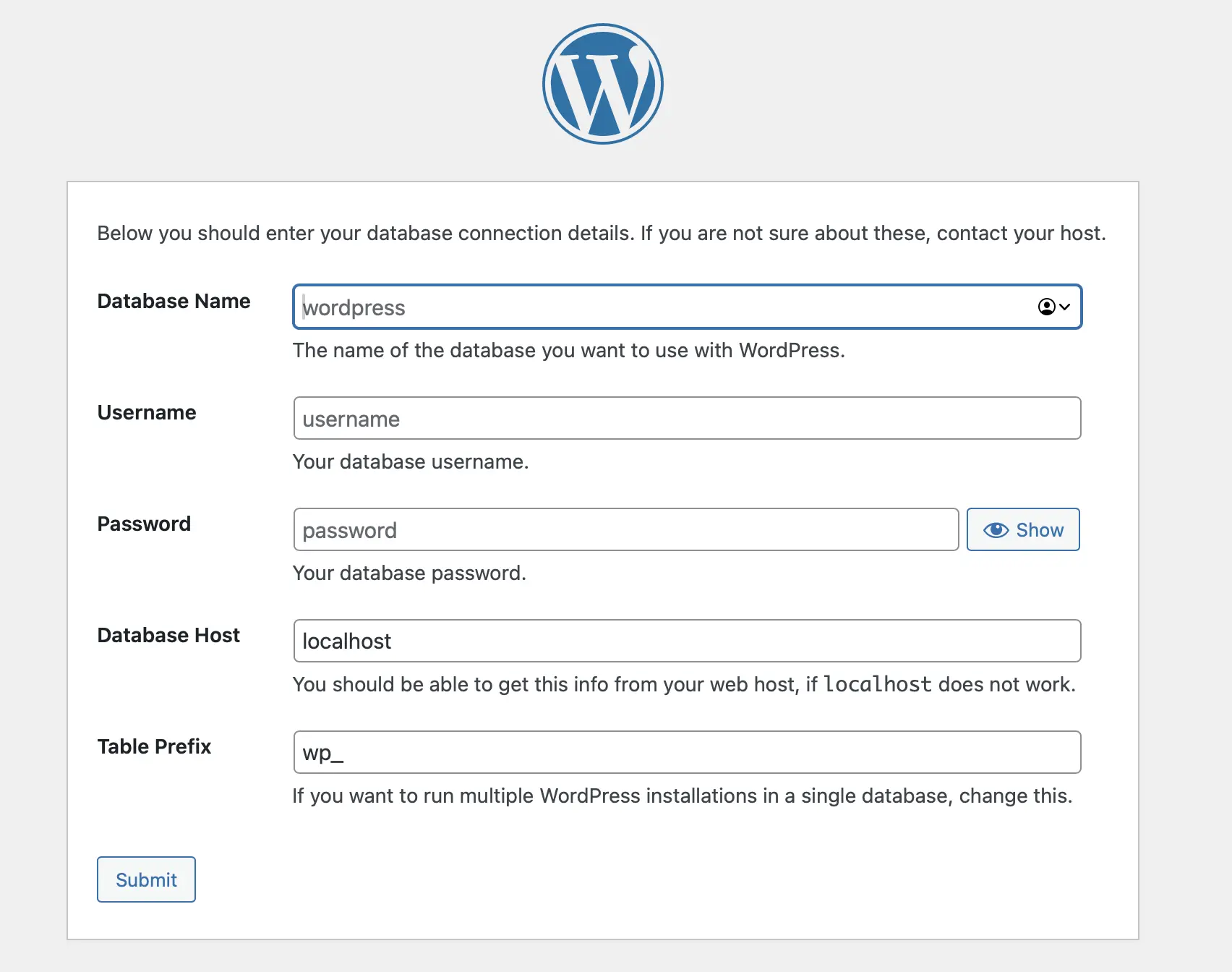 Captura de pantalla de la conexión a la base de datos de Wordpress Imagen: Captura de pantalla de la conexión a la base de datos de Wordpress