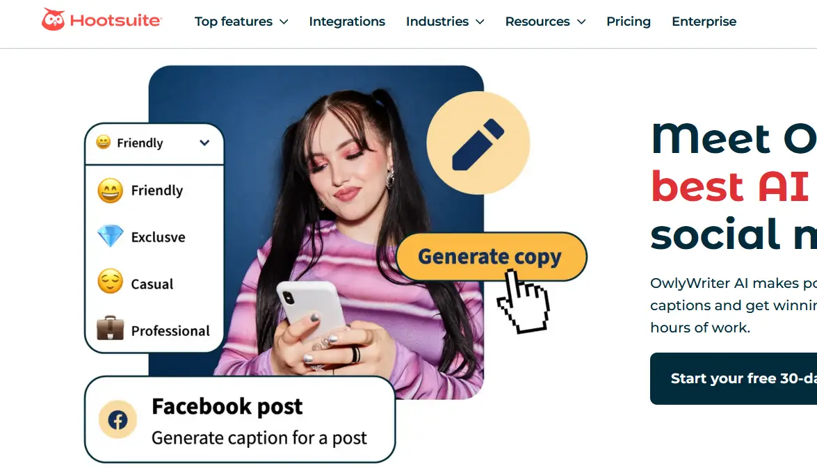Imagen: Página web de Hootsuite