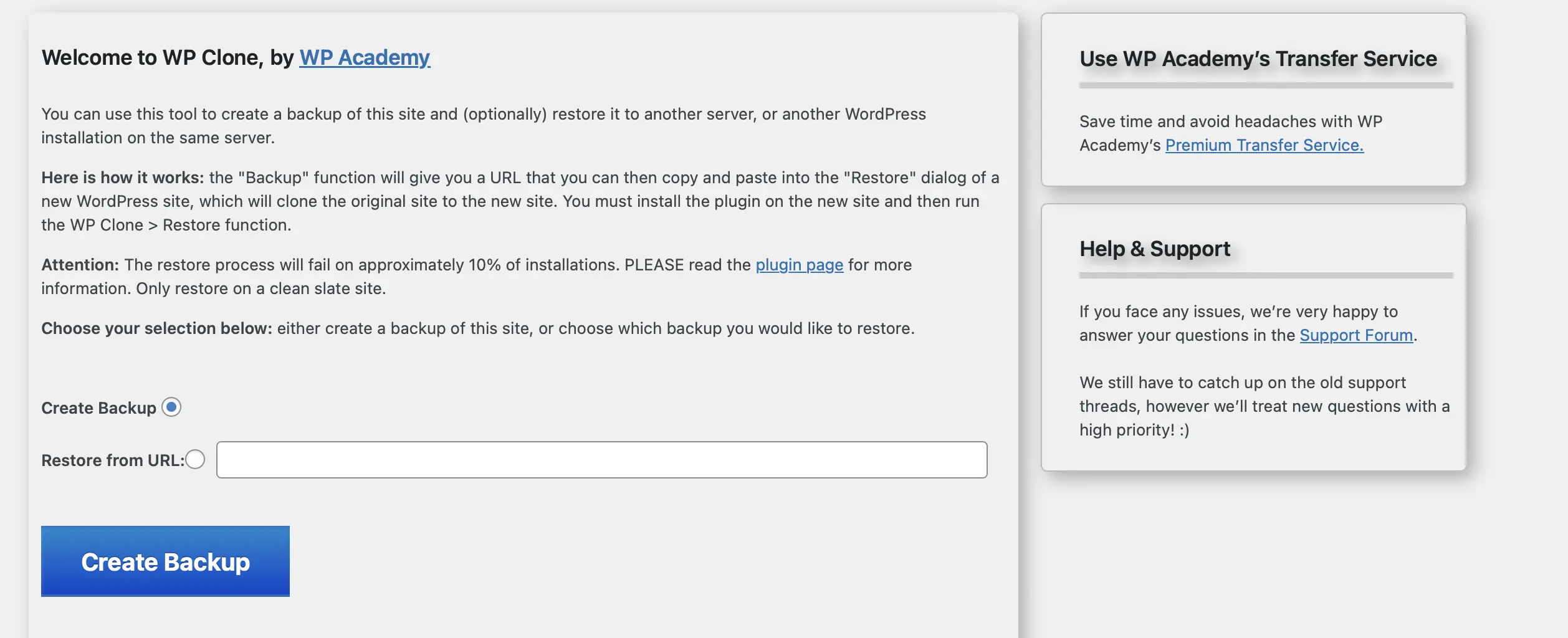 Imagen: Captura de pantalla de WordPress Clone