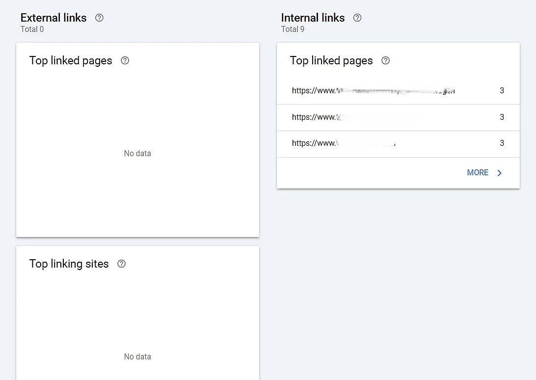 Listado de enlaces en Google Search Console Imagen: Listado de enlaces en Google Search Console