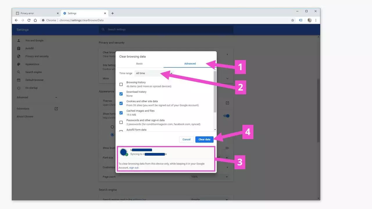Imagen: Chrome: eliminar los datos de navegación