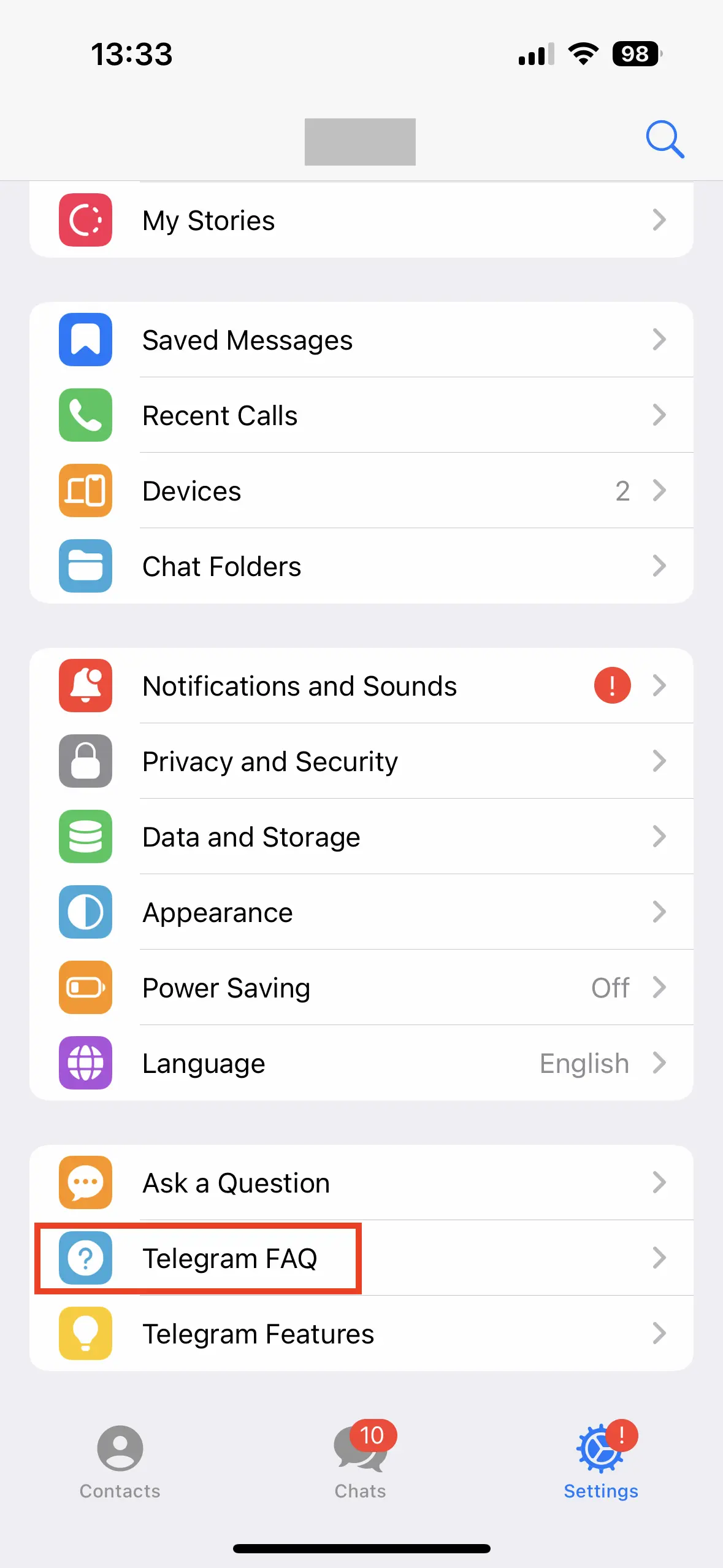 Ajustes de la app de Telegram Imagen: Ajustes de la app de Telegram
