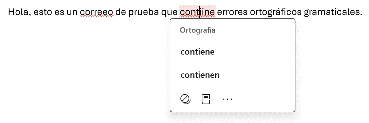 Imagen: Haz clic con el botón derecho para mostrar la ortografía correcta