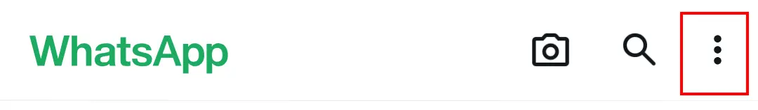 Icono de tres puntos en la parte superior derecha para abrir el menú “Más opciones” en WhatsApp Imagen: Icono de tres puntos en la parte superior derecha para abrir el menú “Más opciones” en WhatsApp