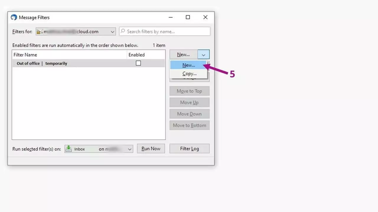 Imagen: Respuesta automática con Thunderbird: configurar un nuevo filtro