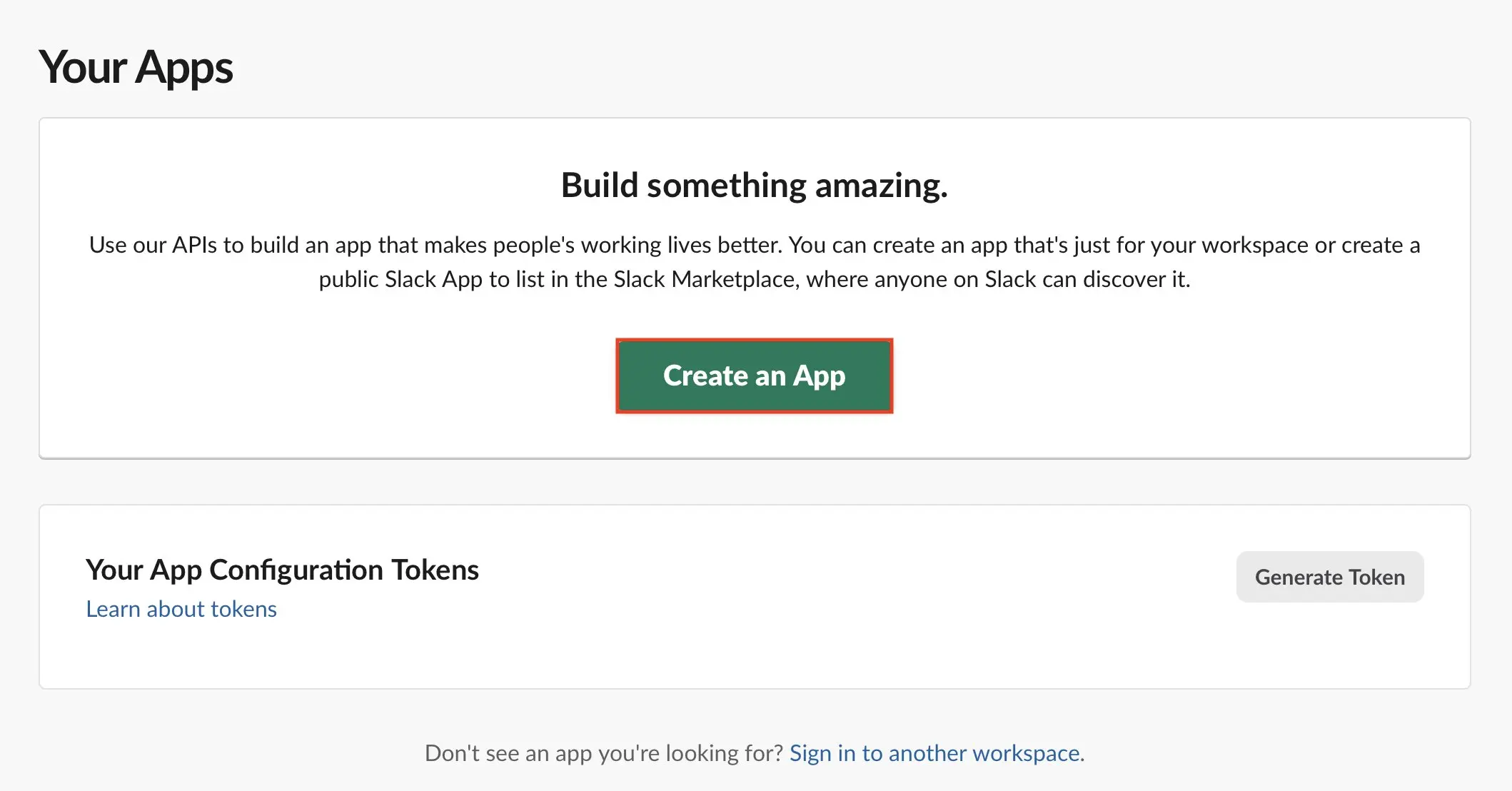 Crear app en Slack Imagen: Crear app en Slack