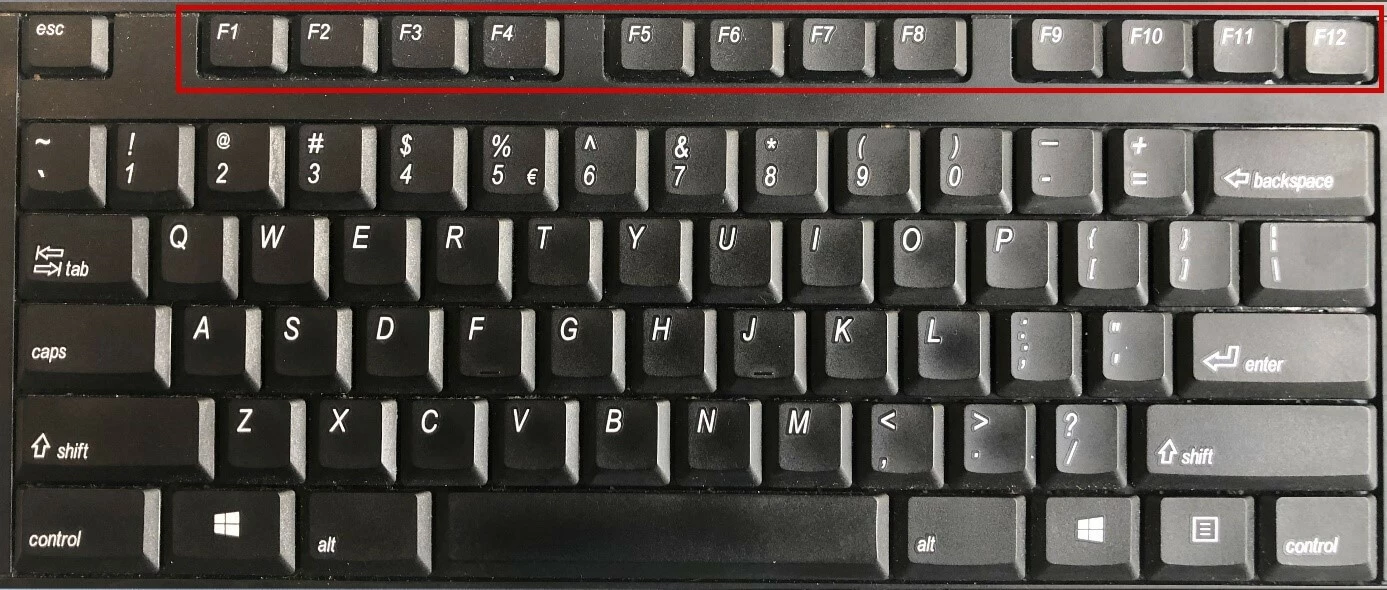 Imagen: Teclas de función en un teclado Windows