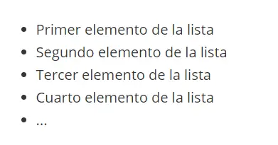 Ejemplo de lista desordenada Imagen: Ejemplo de lista desordenada