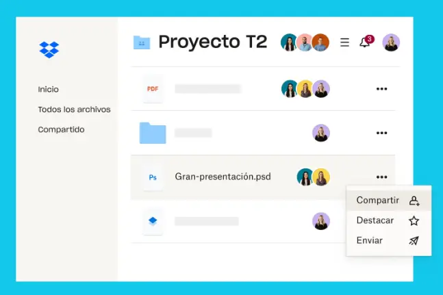 Imagen: Compartir archivos grandes en Dropbox