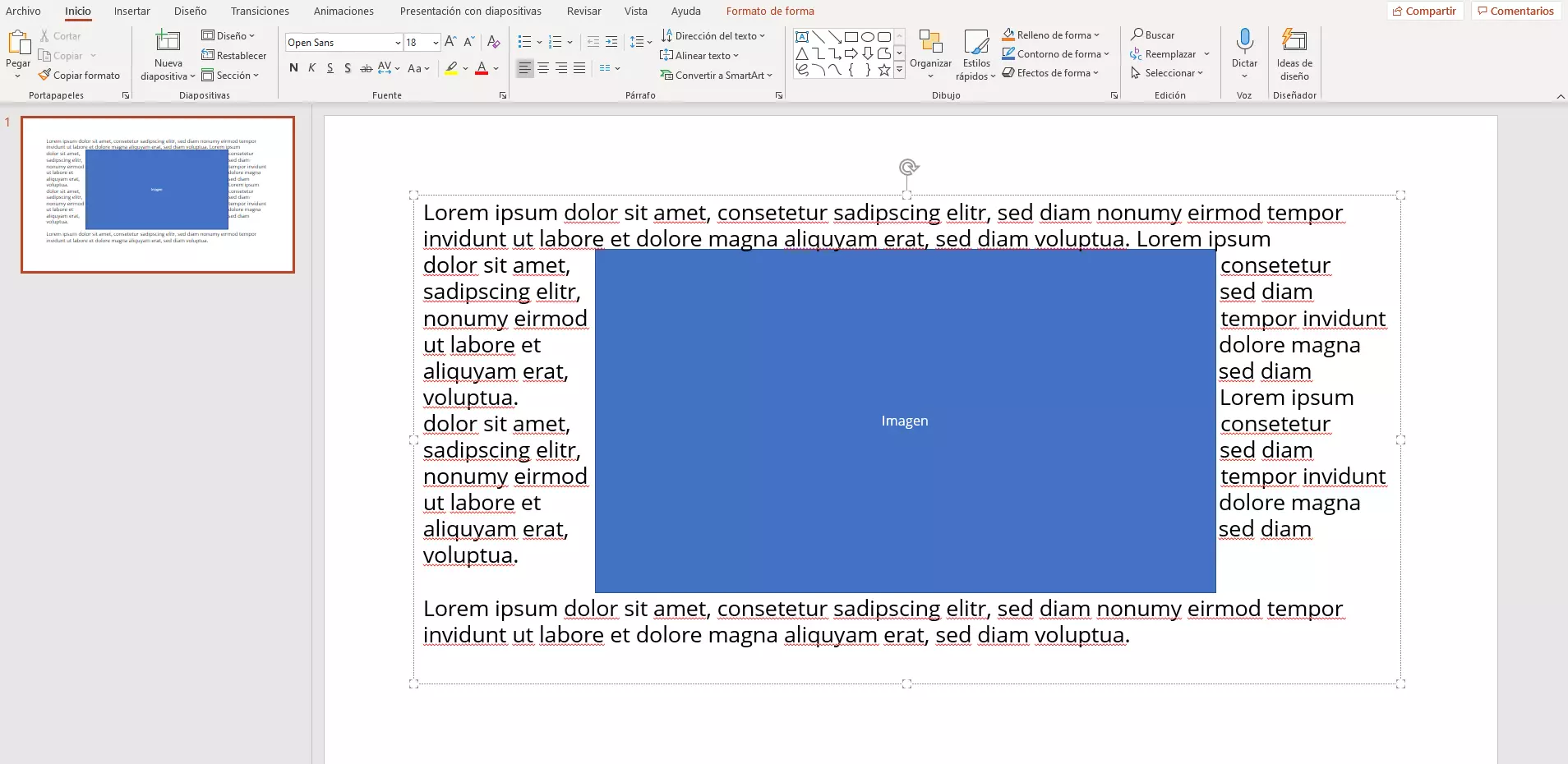 Imagen: PowerPoint: colocar texto alrededor de imagen 