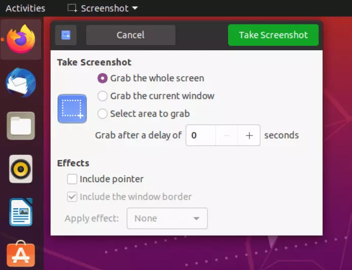 Imagen: App de Ubuntu para hacer screenshots en Linux