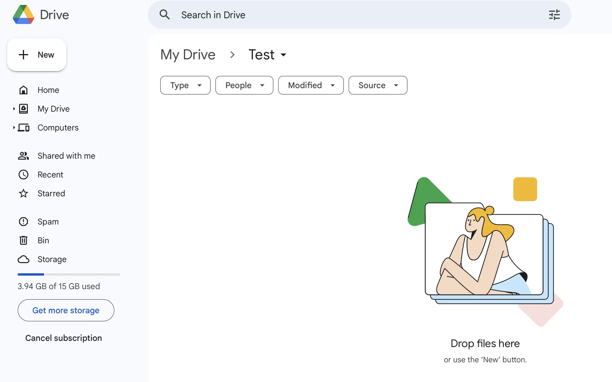 Imagen: Captura de pantalla de la interfaz de Google Drive