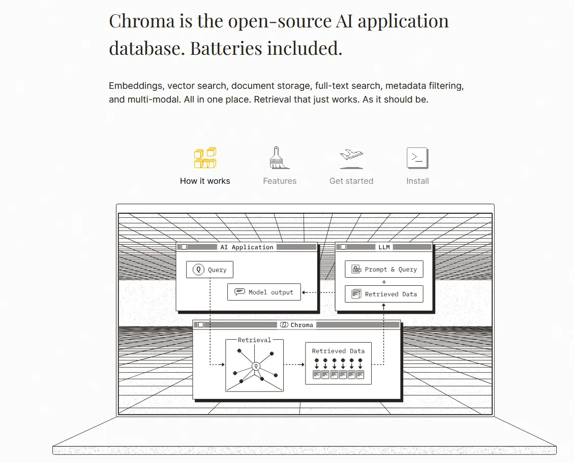 Página web de Chroma DB Imagen: Página web de Chroma DB