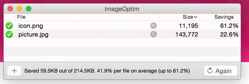 Imagen: Captura de pantalla de ImageOptim