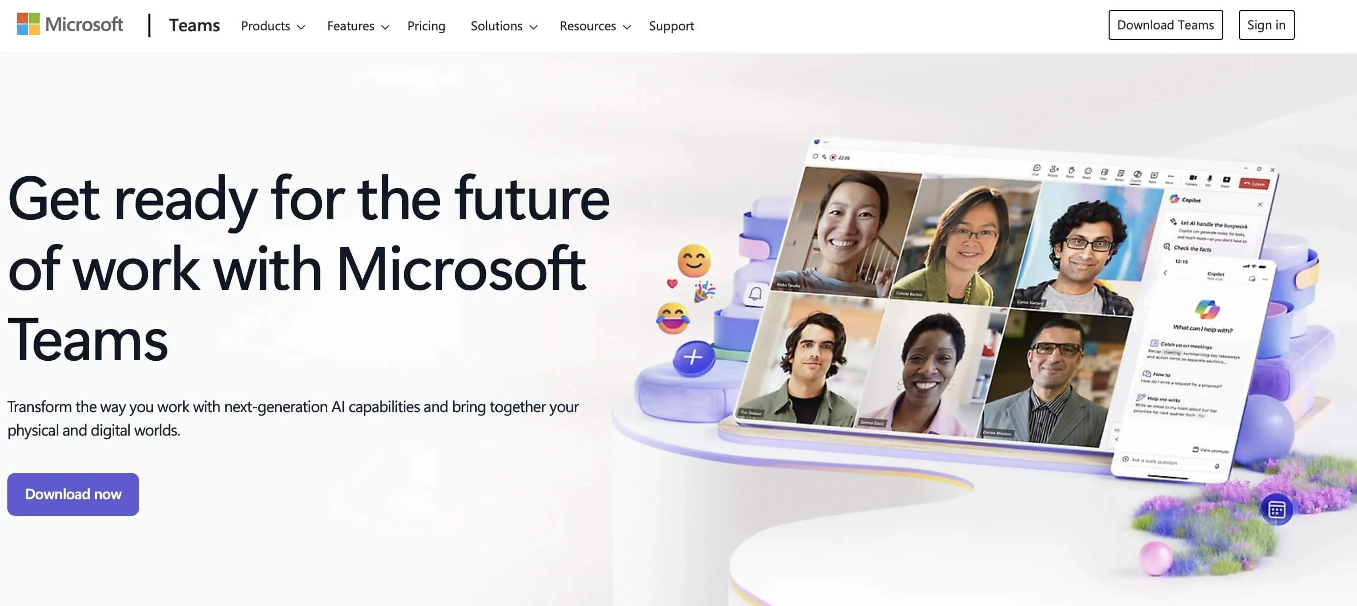 Captura de pantalla de la página web de Microsoft Teams Imagen: Captura de pantalla de la página web de Microsoft Teams