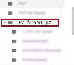 Imagen: Gmail: archivo PST integrado en la lista de carpetas
