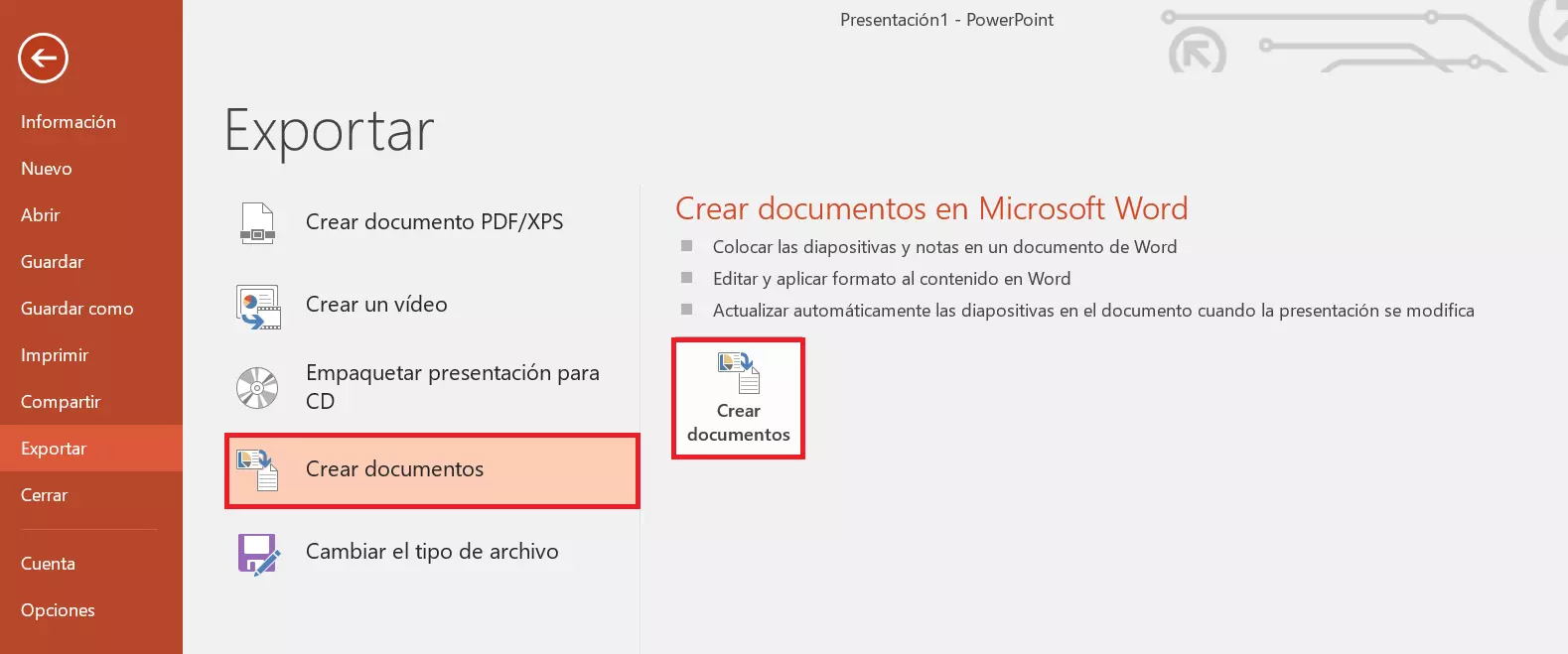 Imagen: PowerPoint: crear documento