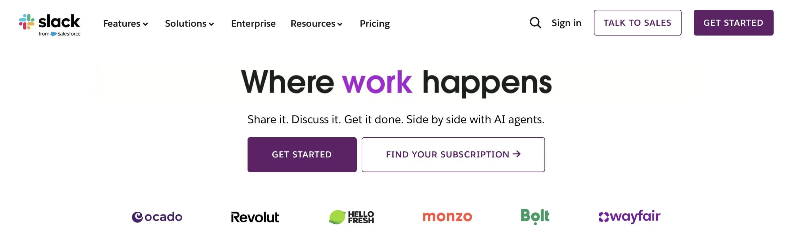 Captura de pantalla de la página web de Slack Imagen: Captura de pantalla de la página web de Slack