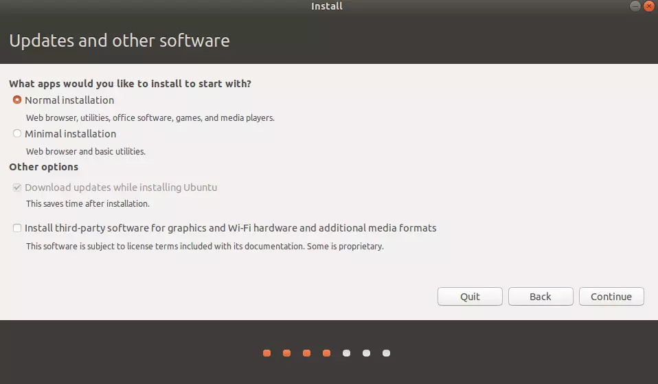 Imagen: Selección del tipo de instalación al instalar Ubuntu