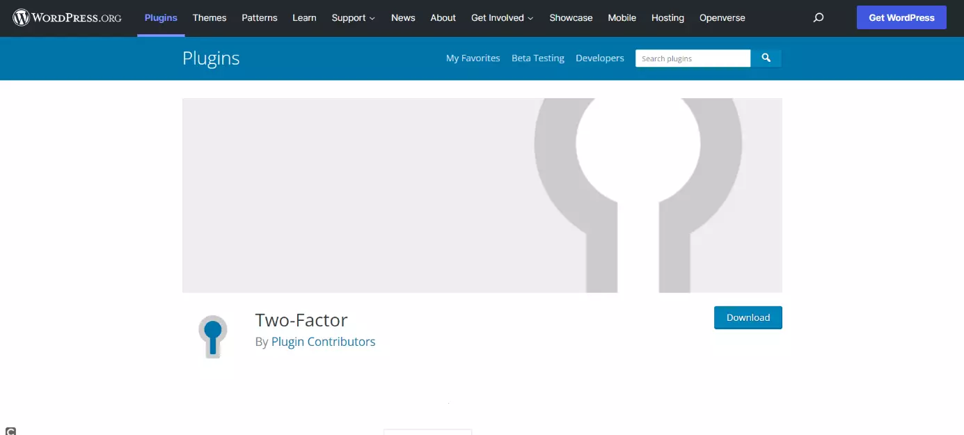 Imagen: Página de inicio del plugin de seguridad de Two-Factor