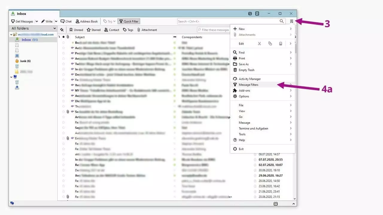 Imagen: Respuesta automática con Thunderbird: cómo activar el filtro
