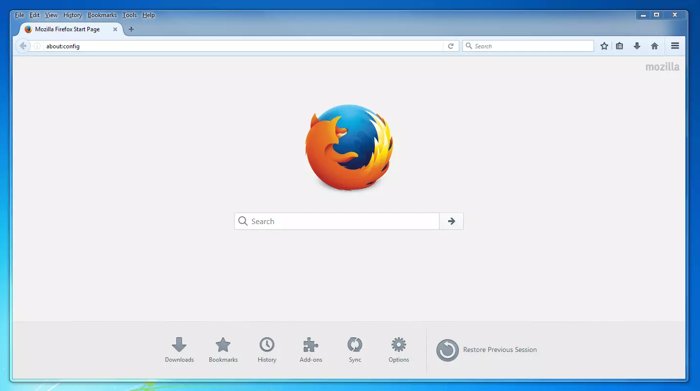 Imagen: Página de inicio de Firefox