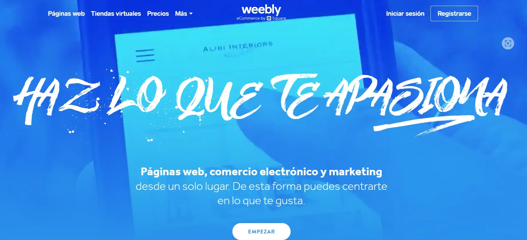 Página de inicio del creador de páginas web Weebly Imagen: Página de inicio del creador de páginas web Weebly
