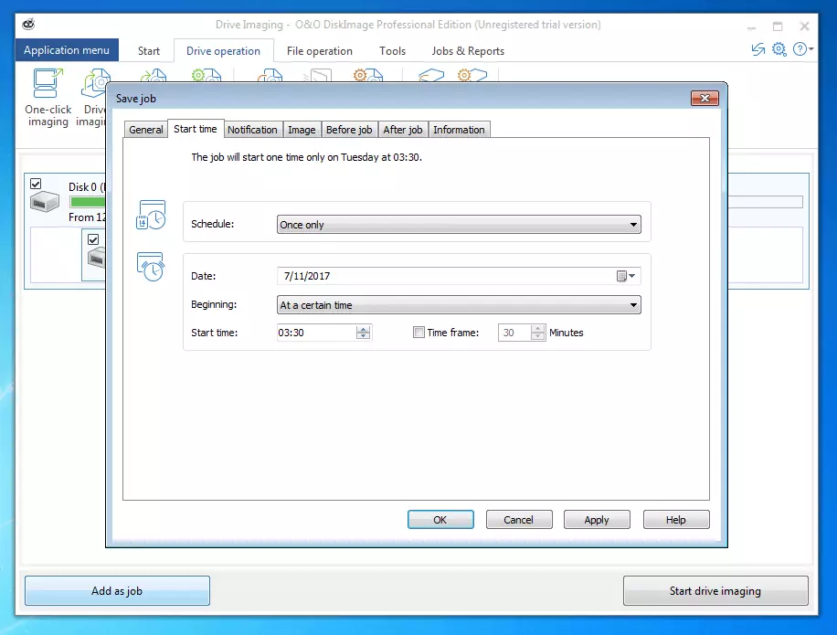 Imagen: O&O DiskImage Professional 11.0: planificación de un backup