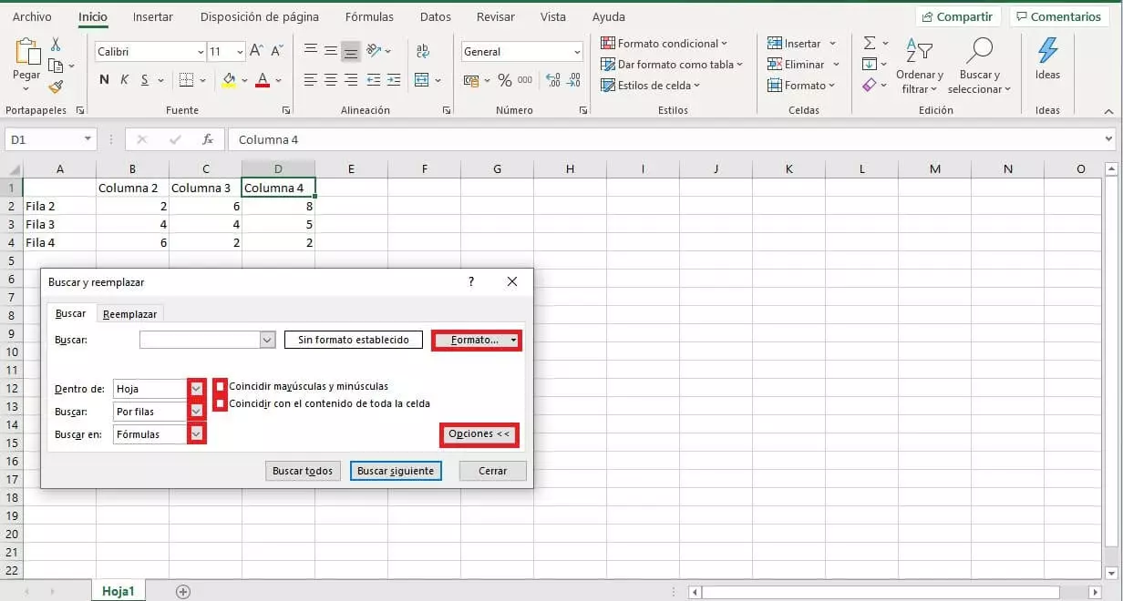 Buscar y reemplazar en Excel: opciones avanzadas de búsqueda