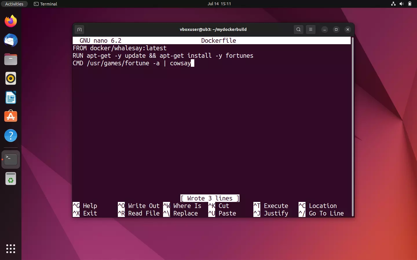 El editor de texto Nano en la terminal de Ubuntu El editor de texto Nano en la terminal de Ubuntu