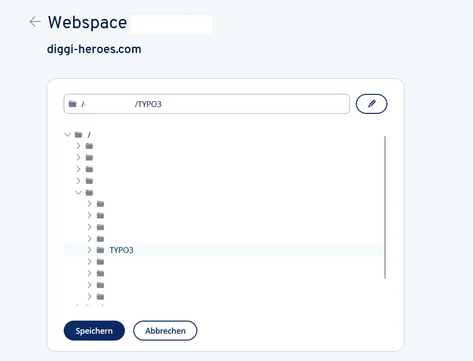 Imagen: Explorador del directorio web con la ruta para instalar TYPO3
