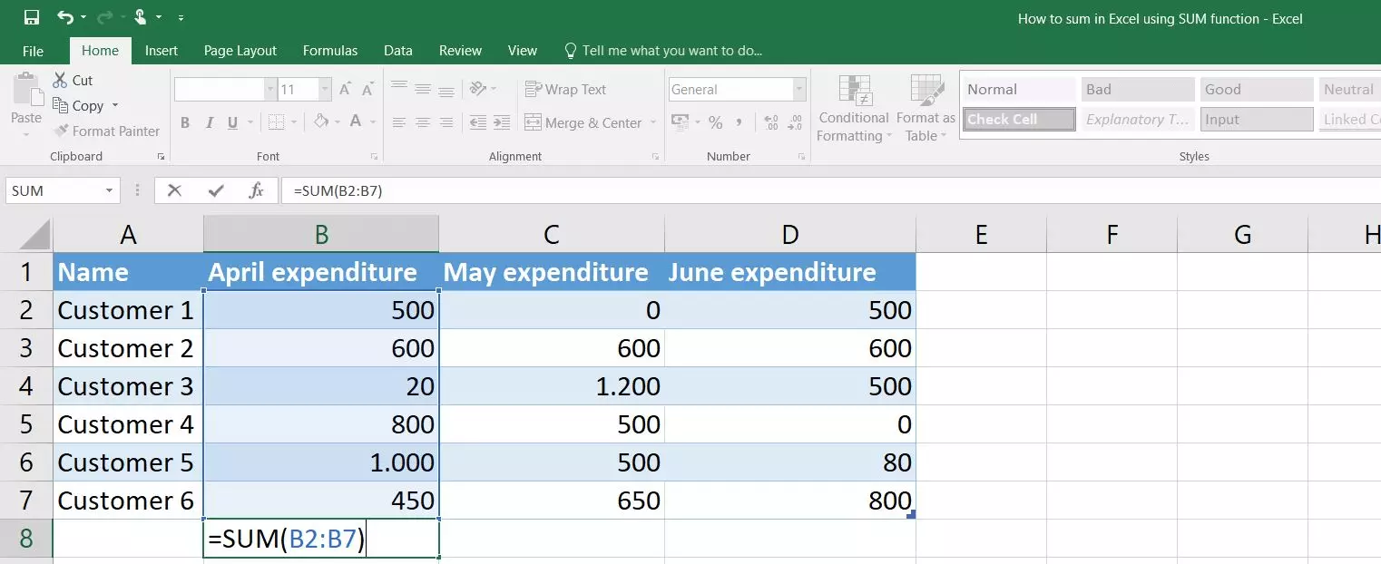 Imagen: Excel: suma de una columna concreta